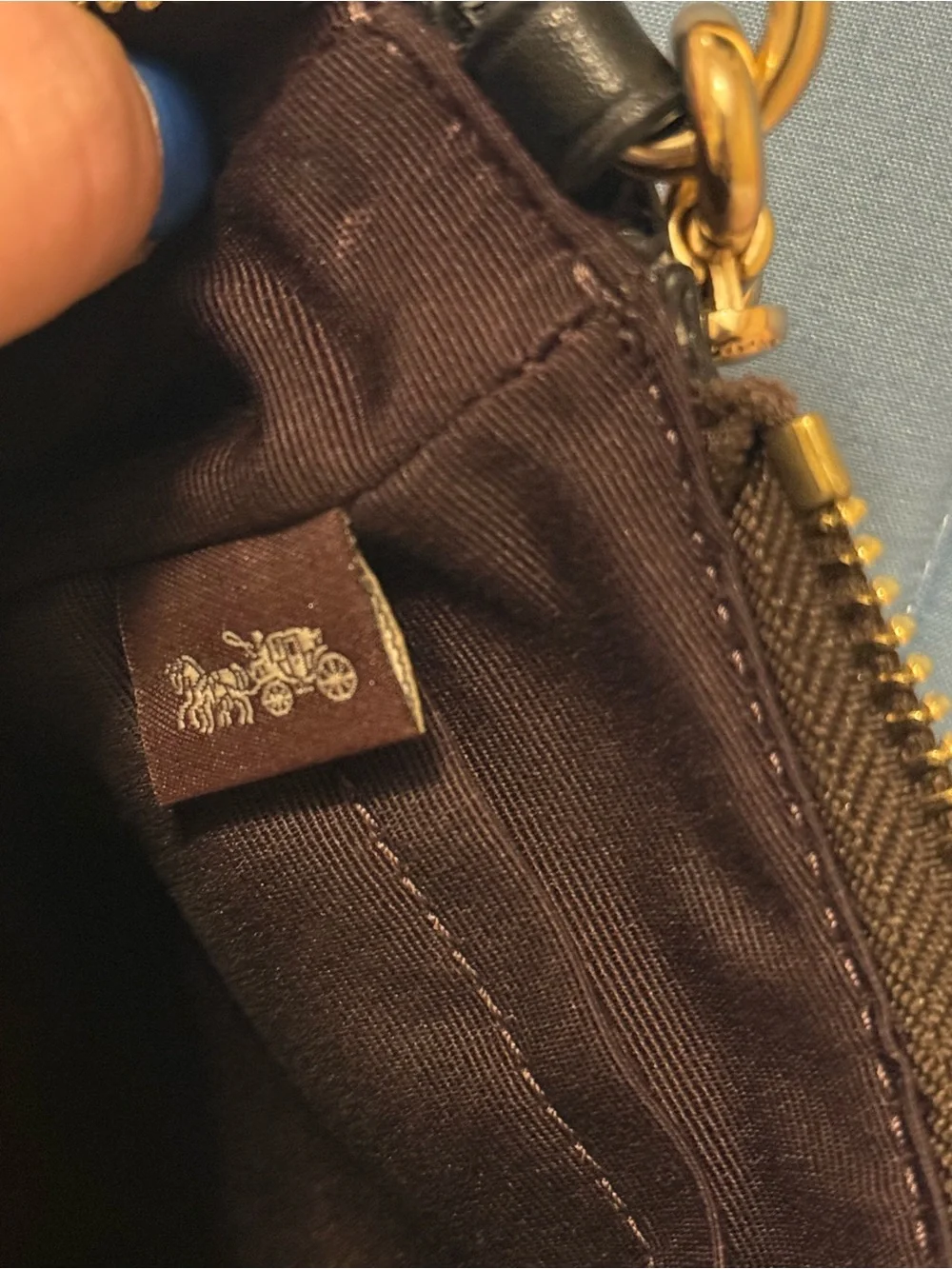 Coach Brown Mini Crossbody with Gold Chain and Hardware